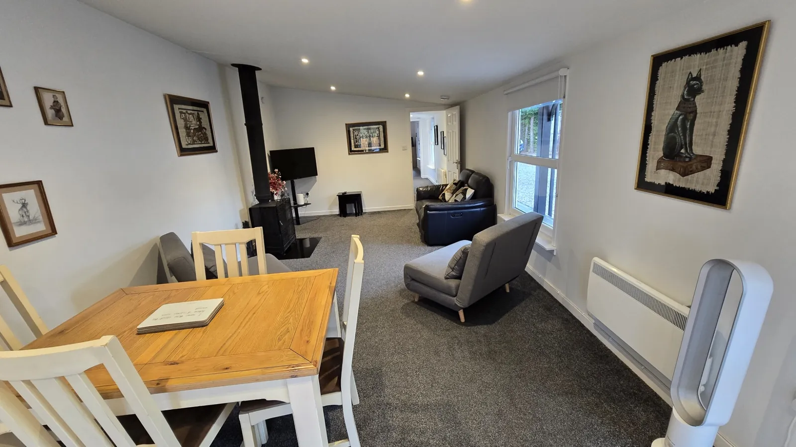 Dining table in the open plan living space, Meadows 1